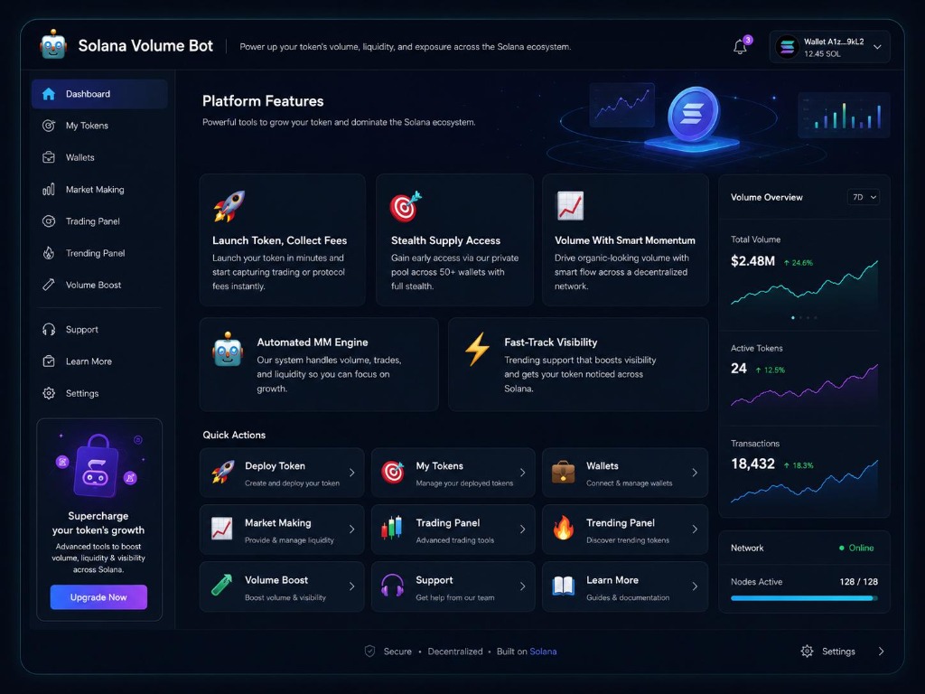 Solspread Token Launch & Market-Making System Dashboard