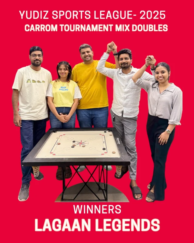 Carrom Tournament Winners Announced! 🏆
A huge round of applause to Team Sanskaari Spartans for dominating the Carrom Singles and to the unstoppable Team Lagan Legends for their victory in the Carrom Doubles Mix and kudos to Desi Daredevils for exceptional gameplay in carrom Doubles! ✨
Your strikingly rewarding performance left us all inspired! 🙌
And hats off to every passionate player who added energy, excitement, and spirit to the tournament — you made the game truly unforgettable. 🎯
.
.
.
#carrom #YSL2025 #TeamSpirit #game #gameon #YudizCelebrates #StrikingSuccess #WinnersCircle #carromboard