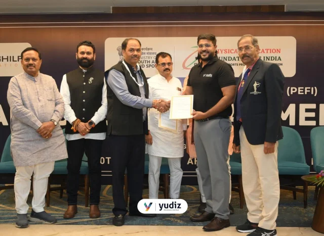 We are delighted to share that our CTO, Mr. @pankit.patel , signed a strategic Memorandum of Understanding (MoU) with the Physical Education Foundation of India (PEFI) during the prestigious National Conclave on Equestrian Sports.
Here’s a glimpse of the MoU signing moment, symbolizing a shared vision for innovation in Indian sports. This landmark collaboration aims to drive innovation in India’s sports landscape by integrating immersive tech experiences, starting with equestrian sports. Together, we’re laying the groundwork for a future where sports and technology converge to create deeper, more engaging experiences.
.
.
.
#MoUsigning #CTOLeadership #PEFI #SportsInnovation #YudizSolutions #TechForSports #PankitPatel #EquestrianIndia #DigitalSports #AhmedabadEvents