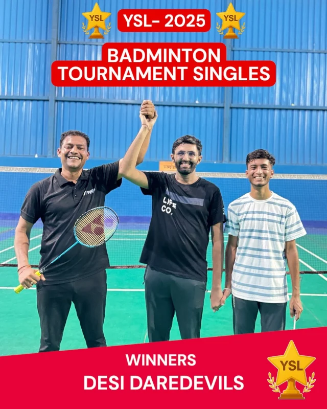 Smash. Rally. Win. Repeat. 🏸
Our YSL 2025 Badminton Champions didn’t just play — they dominated the court with grit, grace, and game-changing shots!
From lightning-fast reflexes to unstoppable teamwork, they turned every serve into a statement.
Huge congratulations to the squad that made it happen — you earned every cheer, every point, every win. Here’s to champions who don’t just play badminton — they own the net.
.
.
.
#ysl2025 #sportslover #sports #lifeatyudiz #badminton #badmintonindia🇮🇳 #sportscommunity #kheloindia #kheloindia #badminton🏸 #badmintonchampions